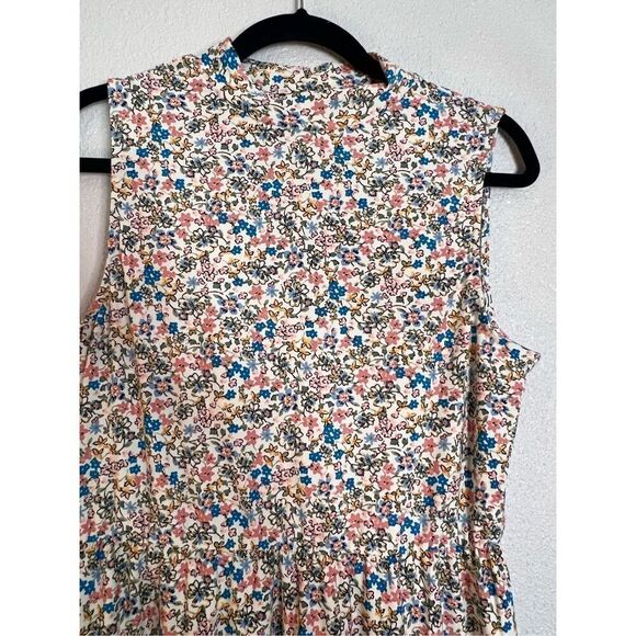 As U Wish high neck floral stretch knit slinky ruffled mini dress sz large - Picture 3 of 7